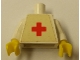Part No: 973pb0033c01  Name: Torso Hospital Red Cross Pattern (Sticker) / White Arms / Yellow Hands