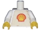 Lot ID: 405178492  Part No: 973pb0036c01  Name: Torso Shell Logo Small Pattern (Trapezoid Sticker) / White Arms / Yellow Hands