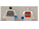 Part No: 973pb0056ac01  Name: Torso Jail Stripes with Number 23768 Pattern - LEGO Logo on Back / White Arms / White Hand Right / Blue Hand Left