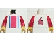 Part No: 973pb0125c01  Name: Torso Soccer Vertical Red and Blue Stripes and Number 4 on Back Pattern / Red Arms / Yellow Hands
