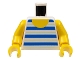 Part No: 973pb0128c01  Name: Torso Horizontal Blue and Light Green Stripes Pattern / Yellow Arms / Yellow Hands