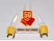 Part No: 973pb0134c01  Name: Torso Lego 50 Year Anniversary Logo Pattern / White Arms / Yellow Hands