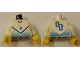 Part No: 973pb0170c01  Name: Torso Soccer Blue Chevron, Number 4, and Yellow Neck Pattern / White Arms / Yellow Hands