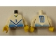 Part No: 973pb0176c01  Name: Torso Soccer Blue Chevron, Number 11, and Yellow Neck Pattern / White Arms / Yellow Hands