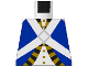 Part No: 973pb0204  Name: Torso Imperial Soldier Blue Uniform Jacket with Black and Gold Trim over Shirt with Buttons, Crossbelts with Silver Diamond Clasp Pattern (Bluecoat)