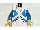 Lot ID: 362186873  Part No: 973pb0204c01  Name: Torso Imperial Soldier Blue Uniform Jacket with Black and Gold Trim over Shirt with Buttons, Crossbelts with Silver Diamond Clasp Pattern (Bluecoat) / Blue Arms / Yellow Hands