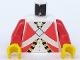 Part No: 973pb0206c01  Name: Torso Pirate Imperial Guard Pattern (Red) / Red Arms / Yellow Hands