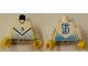 Part No: 973pb0213c01  Name: Torso Soccer Blue Chevron, Number 5, and Yellow Neck Pattern / White Arms / Yellow Hands