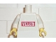 Part No: 973pb0231c01  Name: Torso Velux Pattern (Sticker) / White Arms / Yellow Hands