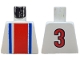 Lot ID: 294584344  Part No: 973pb0244  Name: Torso Soccer Vertical Red and Blue Stripes and Number 3 on Back Pattern