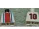 Part No: 973pb0246  Name: Torso Soccer Vertical Red and Blue Stripes and Number 10 on Back Pattern