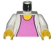 Part No: 973pb0284c01  Name: Torso Spider-Man Sweater over Dark Pink Top Pattern (Mary Jane 3) / White Arms / Yellow Hands