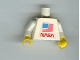 Part No: 973pb0364c01  Name: Torso NASA and Flag Pattern (Sticker) / White Arms / Yellow Hands