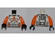 Part No: 973pb0503c01  Name: Torso SW Armor Clone Trooper with Orange Bars Pattern / Orange Arms / Black Hands