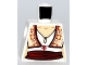 Part No: 973pb0644  Name: Torso Female Blouse with Keyhole Neckline, Ornate Vest and Red Sash Pattern
