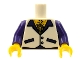 Part No: 973pb0715c01  Name: Torso Vest with Open Shirt, Medallion and Hairy Chest Pattern / Dark Purple Arms / Yellow Hands