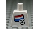 Part No: 973pb0815  Name: Torso Soccer White/Blue Team, Dutch Flag Sticker Front, Black Number Sticker Back Pattern (specify number in listing)