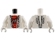 Part No: 973pb1028c01  Name: Torso Ninjago Snake Tooth Necklace and Red and Black Scales Pattern / White Arms / White Hands