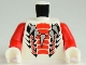 Part No: 973pb1036c01  Name: Torso Ninjago Snake Five Tooth Necklace with Expanded Red and Black Scales Pattern / Red Arms / White Hands