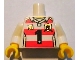 Part No: 973pb1078c01  Name: Torso Horizontal Red Stripes with Black Number 1 and Golden Brick and Shield Pattern / White Arms / Yellow Hands