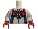 Lot ID: 249196347  Part No: 973pb1115c01  Name: Torso Jacket with Gold Zipper, Red Star in Blue Circle with Wings Pattern / White Arms / Red Hands