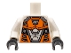 Part No: 973pb1332c01  Name: Torso Space with Orange and Silver Battle Mech Pattern / White Arms / Black Hands