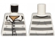 Part No: 973pb1557  Name: Torso Town Prisoner Number 86753, Dark Bluish Gray Stripes, Buttons, Dark Tan Undershirt Pattern