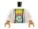 Part No: 973pb1607c01  Name: Torso Robe Open over Tie Dyed Shirt Pattern / White Arms / Medium Nougat Hands