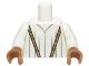 Part No: 973pb1695c01  Name: Torso Robe with Long Gold Necklace Pattern / White Arms / Medium Nougat Hands
