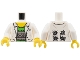 Part No: 973pb1731c01  Name: Torso Lab Coat with Pockets over Bright Green Shirt Pattern (Doc Ock) / White Arms / Yellow Hands
