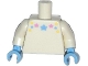 Part No: 973pb1875c01  Name: Torso with Bright Light Blue, Bright Light Yellow, and Bright Pink Stars Pattern / White Arms / Bright Light Blue Hands