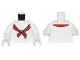 Part No: 973pb2286c01  Name: Torso Red Scarf Pattern / White Arms / White Hands