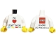 Part No: 973pb2289c01  Name: Torso 'We Heart LEGO bricks' Front, LEGO Logo and 'KLADNO LEGO Production s.r.o.' Back Pattern / White Arms / Yellow Hands