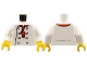 Lot ID: 399555970  Part No: 973pb2335c01  Name: Torso Chef with 8 Buttons, Long Red Neckerchief, Light Bluish Gray Wrinkles and Back Print Pattern / White Arms / Yellow Hands