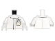 Part No: 973pb2583c01  Name: Torso Lab Coat with Pocket with Dentist Mirror and Pick and Gold Tooth Pattern / White Arms / White Hands