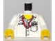 Part No: 973pb2642c01  Name: Torso Speed Champions with Boss, Mercedes-Benz, Petronas and UBS Logos and Red Ribbon and Pocket, Front and Back Pattern / White Arms / Yellow Hands