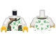 Lot ID: 156810549  Part No: 973pb2816c01  Name: Torso Kimono Robe with Ornate Red and Green Trim, Birds and Flowers Pattern / White Arms / Yellow Hands