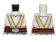 Part No: 973pb2960  Name: Torso SW White and Tan Jedi Robe with Reddish Brown Belt Pattern (Luke Skywalker)