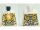 Part No: 973pb3047  Name: Torso Nexo Knights Armor, Gold Panels, Orange Emblem, Yellow Horse Head Pattern