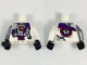 Part No: 973pb3062c01  Name: Torso Ninjago Robe with Purple Sash with Knot, Mechanical Parts and Silver Saw Blade Pattern / White Arm Left / Flat Silver Arm Right / Black Hands