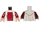 Part No: 973pb3352c01  Name: Torso SW Robe with Yellow and Red Ornaments over Dark Red Dress Pattern (Leia) / Dark Red Arms / Light Nougat Hands