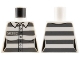 Part No: 973pb3396 Name: Torso Town Prisoner Female, Number 50382, Dark Bluish Gray Stripes, 6 Buttons Pattern Part No: 973pb3396 Name: Torso Town Prisoner Female, Number 50382, Dark Bluish Gray Stripes, 6 Buttons Pattern