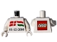 Part No: 973pb3446c01  Name: Torso LEGO Nyíregyháza '01-12-2008' with Danish and Hungarian Flag Pattern / White Arms / White Hands