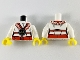 Part No: 973pb3606c01  Name: Torso Ninjago Robe with Black and Red Trim with Black Emblem and Wolf Pattern / White Arms / Yellow Hands