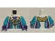 Part No: 973pb3825c01  Name: Torso Female Jacket with Gold Zipper, Stars, Dark Turquoise and Dark Purple Stripes Pattern / Dark Turquoise Arms / Dark Purple Hands