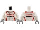Part No: 973pb3998c01  Name: Torso Speed Champions Jumpsuit with Red and Light Bluish Gray Trim, Red 'NISSAN' and Black 'NISMO' Pattern / White Arms / Light Bluish Gray Hands