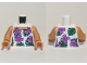 Part No: 973pb4429c01  Name: Torso Top Dark Pink Flowers, Dark Green Leaves Pattern / Nougat Arms / Nougat Hands