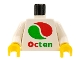 Part No: 973pb4439c01  Name: Torso Octan Logo Pattern (Reissue) / White Arms / Yellow Hands