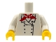 Part No: 973pb4442c01  Name: Torso Chef with 6 Buttons, Short Red Neckerchief Pattern (Reissue with Inside Ribs) / White Arms / Yellow Hands