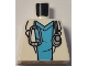 Part No: 973pb4534  Name: Torso Hospital Lab Coat over Medium Azure Scrubs, Silver Stethoscope Pattern